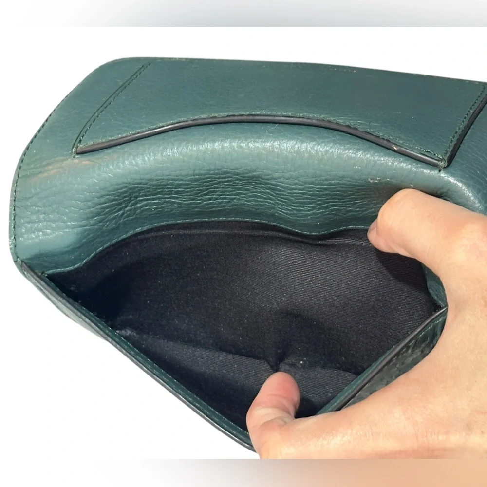 MARC JACOBS Recruit Continental Tri-fold Green Leather Wallet